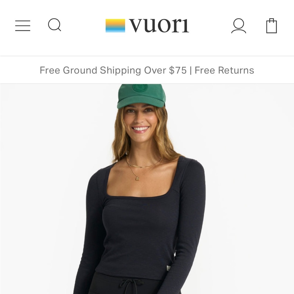Vuori sunrise square neck long sleeve tee